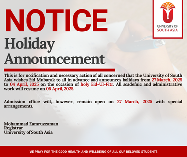 Holidays on account of holy Eid-Ul-Fitr'25