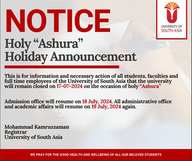 Holiday on account of Ashura
