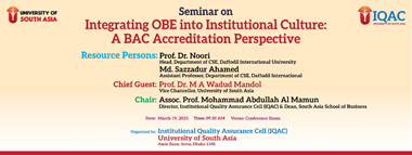Integrating OBE into Institutional Culture: A BAC Accreditation Perspective