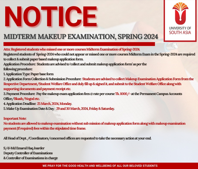 MIDTERM MAKEUP EXAMINATION, SPRING 2024