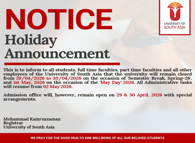 Holiday Announcement